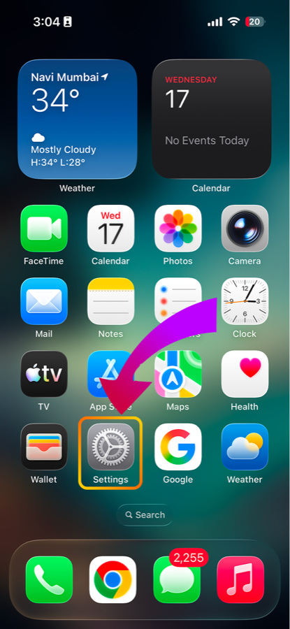 Step 1: OPEN SETTINGS
