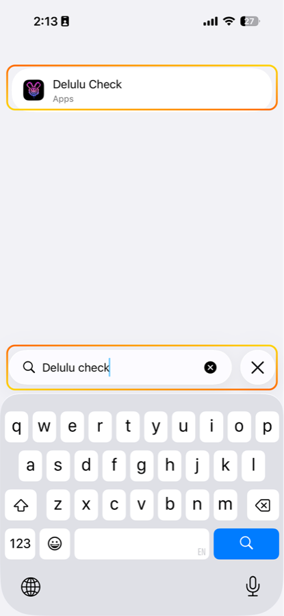 Step 3: SEARCH "DELULU CHECK"
